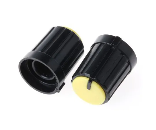 63-4805-51　RS Pro Potentiometer Knob, Push-On Type, 13.3mm Knob Diameter, Black, Splined Shaft Type, 6mm Shaft　467-5923