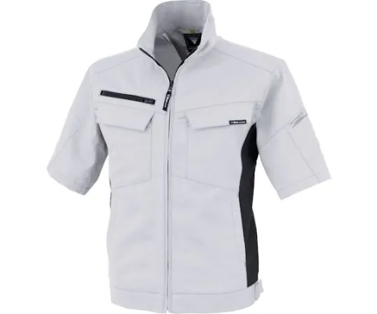 65-8351-12　Cotton Lined Stretch Short Sleeve Blouson Silver Gray 3L　1511-22-3L