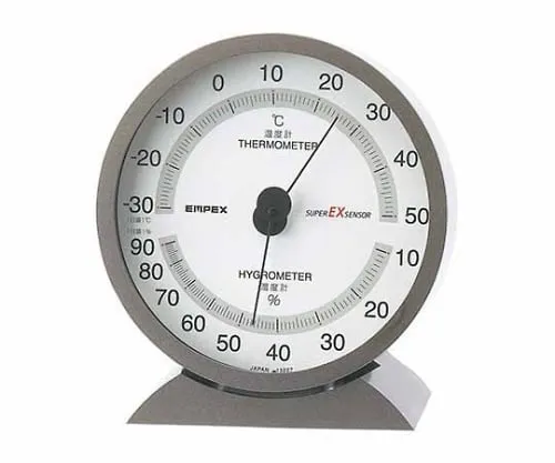 61-6864-31　Super EX High Quality Thermo-Hygrometer 132 x 121 x 50mm 260G (Blister Pack) Metallic Gray　EX-2717