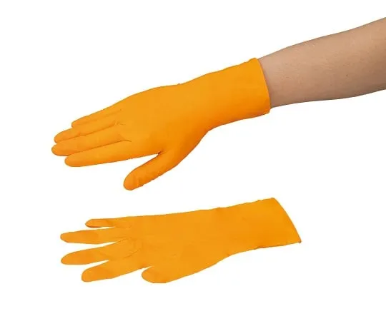 4-1060-01　Chemical Resistant Gloves ORANGE NITRILE S 90 Pieces　67623(2)