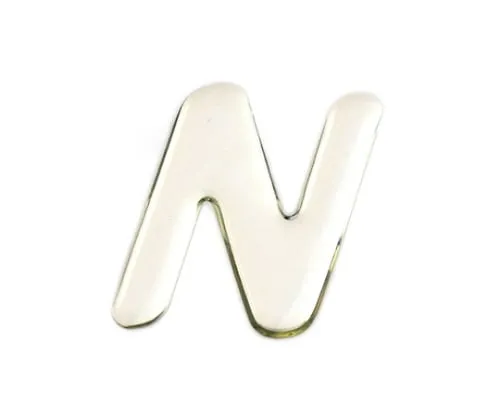61-7427-88　Silver Metal Characters N 35mm x 1mm　SM35-N