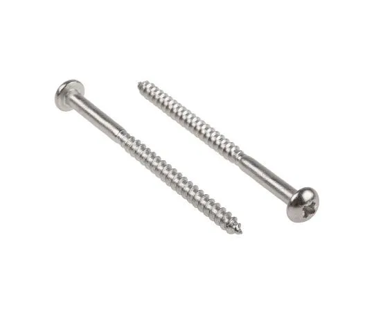 63-4690-94　Pozidriv Round Stainless Steel Wood Screw, A2 304, 5mm Thread, 75mm Length　144-3523