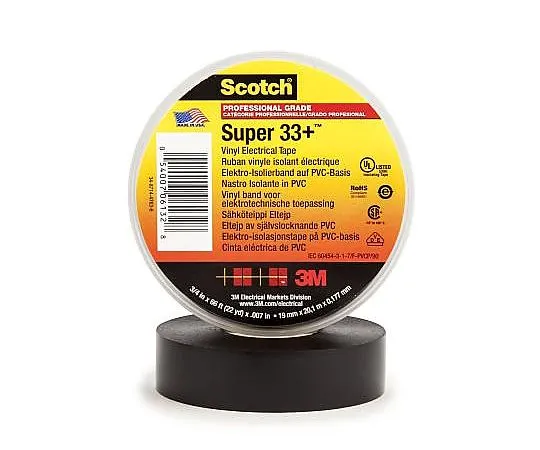 63-4712-41　3M Black Electrical Tape, 19mm x 20m　SUPER 33+ 20 X 19