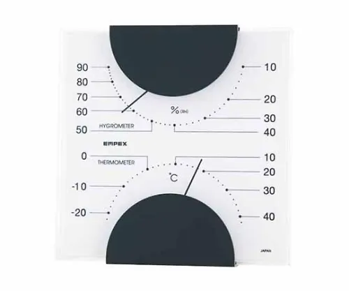 61-6864-85　MONO Thermometer, Hygrometer 105 x 102 x 20mm 90G (Gift Box) Monotone (White)　MN-4811