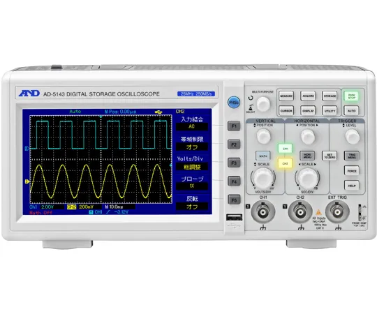 65-3904-54　［Discontinued］Digital Oscilloscope Frequency Band 25 MHz Input 2ch Maximum Sampling Rate 250 MS/s　AD-5143