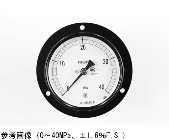 65-4274-57-20　Normal Pressure Gauge (Φ75) Embedded D Frame (Mounting Hole) with 40 MPa with Inspection Certificate　AC15-223