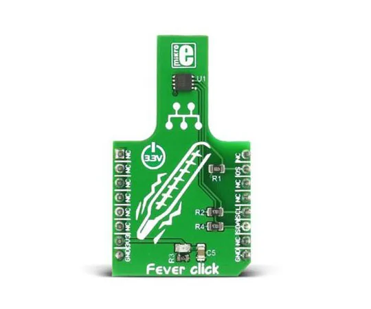 63-4689-50　MikroElektronika MIKROE-2554, Fever Click Temperature Sensor mikroBus Click Board for MAX30205 for Wearable Devices　MIKROE-2554