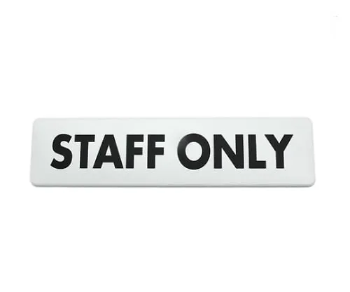 61-7419-55　180 x 45mm White STAFF ONLY　SAB1841-5