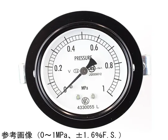 65-4271-05-20　Normal Pressure Gauge (Φ60) Embedded D Frame (Mounting Bracket) with 0.1 MPa with Inspection Certificate for Vibration Resistance　AA15-121
