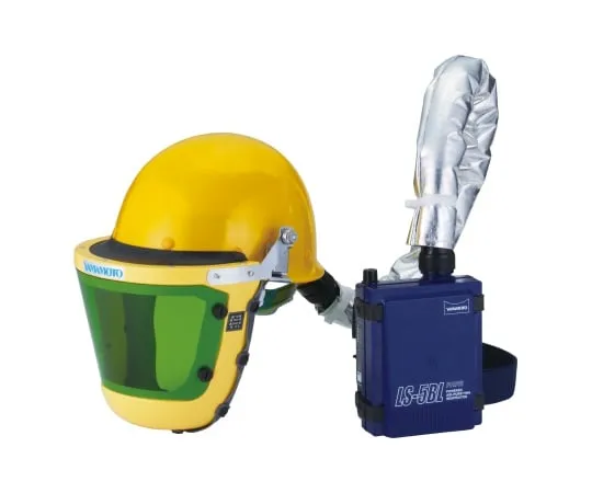 61-9619-74　Respiratory Protective Equipment with Electric Fan (For Flying and Dropping Objects) Helmet for Welding Site Without Liner　LS-355W2SAM