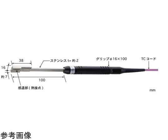 65-3528-31　Thin/Narrow Groove Temperature Sensor TH Series -50~500°C Type E Head Shape: Type 14　TH-14E-010-1-TC1-ASP