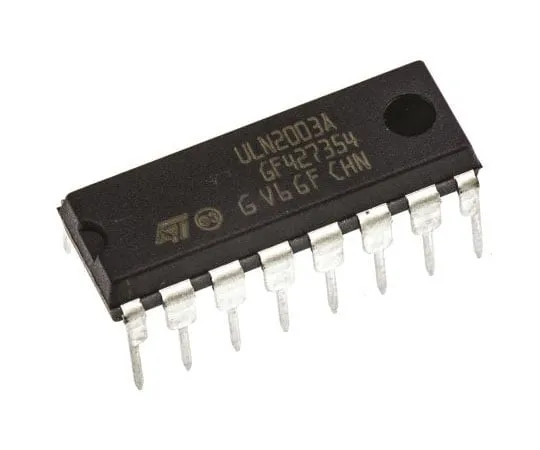 63-4712-16　STMicroelectronics ULN2003A, 7-element NPN Darlington Pair, 500 mA 50 V HFE:1000, 16-Pin PDIP　ULN2003A