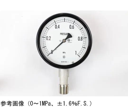 65-4304-68-20　Sealed Pressure Gauge (100Φ) Vertical A Frame with 0.1 MPa Inspection Certificate　BE12-193