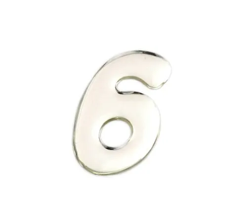 61-7427-70　Silver Metal Characters 6 35mm x 1mm　SM35-6
