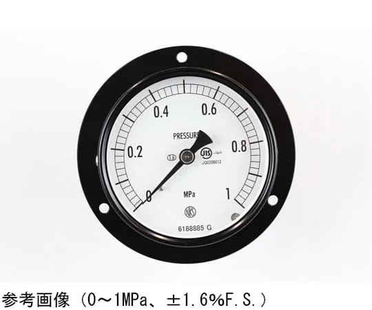 65-4275-22-20　Normal Pressure Gauge (Φ75) Embedded D Frame (Mounting Hole) with 0.16 MPa Inspection Certificate　AC15-233