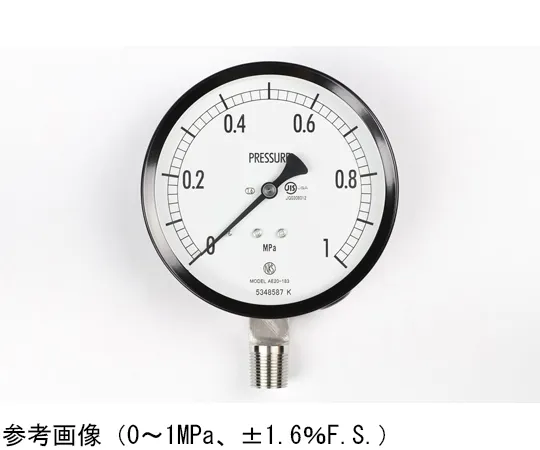 65-4286-22-20　Normal Pressure Gauge (Φ100) Vertical A Frame with 0.16 MPa with Inspection Certificate　AE20-183