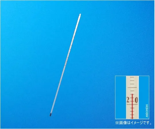 64-0706-76　Foot Length Red Liquid Precision Rod Thermometerr 0 ~ 50 °C (1 °C) Total Length 900 mm　1-38-5