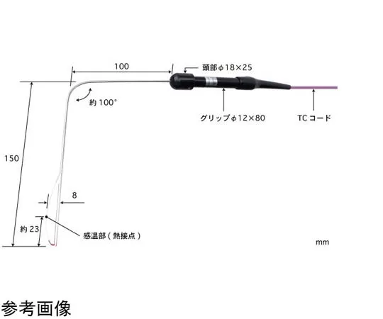 65-3529-16　Pipe Inner Surface Type Temperature Sensor Model 305 -50~220°C E Type Approx. 100°　305E-TC1-ASP