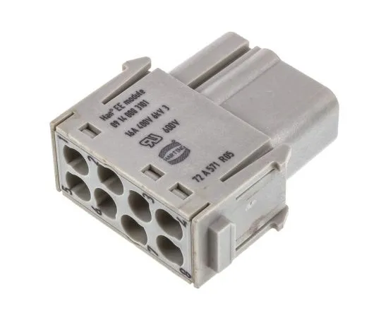 63-4784-23　Han-Modular Series Female Module, 8 Way, 2 Row, Rated At 16A, 40 V, Han EE　9140083101