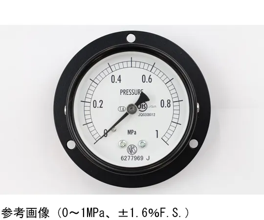 65-4272-98-20　Normal Pressure Gauge (Φ60) Embedded D Frame (Mounting Hole) with 0.1 MPa with Inspection Certificate　AA15-273