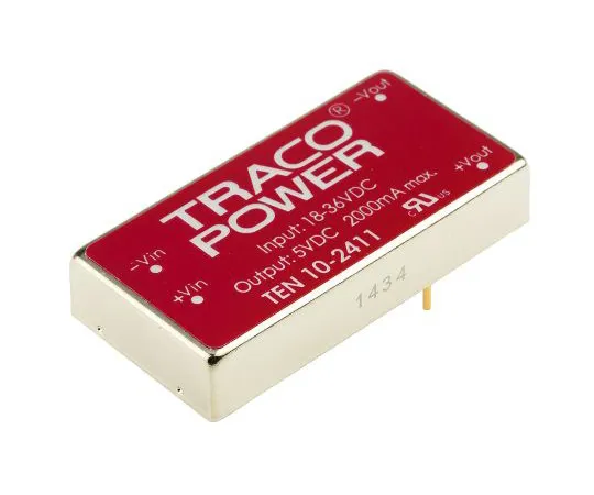 63-4742-66　TRACOPOWER TEN 10 10W Isolated DC-DC Converter Through Hole, Voltage in 18 → 36 V dc, Voltage out 5V dc　TEN 10-2411