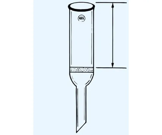 65-8681-69　Glass Filter Inner Diameter 20 x Top Height 100 mm, Aline Square Filter Pore (Pore Size) No. 1 160~100 μm　15AG-1