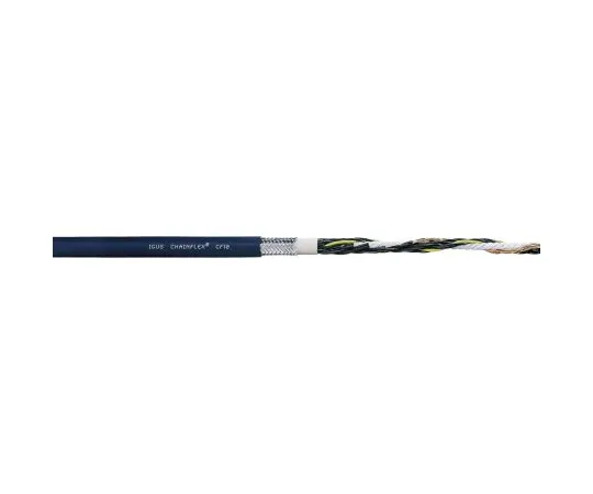 63-4837-13　Igus 4 Core Tinned Copper Braid Industrial Cable, 1.5 mm² Blue 10m Reel, Chainflex CF10 Series　CF10.15.04