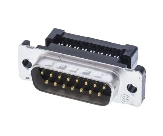 63-4786-77　TE Connectivity AMPLIMITE HDF-20 Series 2.76mm Pitch 15 Way IDC D-Sub Ribbon Cable Connector, Plug, Steel Shell　1658613-3