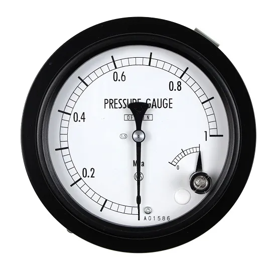 65-4327-88-20　Micro Switch Contact Pressure Gauge (100Φ) Brass H: Upper Limit 1 Contact 1 MPa with Inspection Certificate　JM16-131