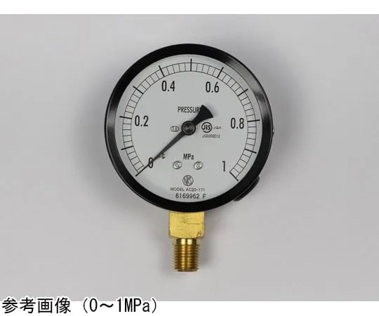 65-4277-71-20　Normal Pressure Gauge (Φ75) Vertical A Frame with 0.16 MPa Inspection Certificate　AC20-171