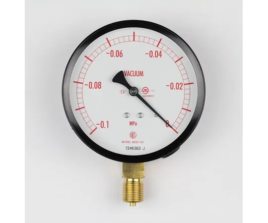 65-4282-90-20　Normal Pressure Gauge (Φ100) Vacuum Gauge (Negative Pressure Gauge) Vertical A Frame - With 0.1~0 MPa with Inspection Certificate　AE20-131