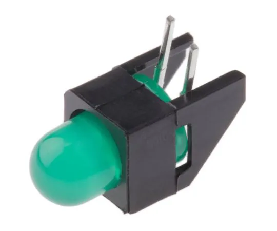 63-4742-39　Broadcom HLMP-3507-D00B2, Green Right Angle PCB LED Indicator, Through Hole 2.7 V　HLMP-3507-D00B2