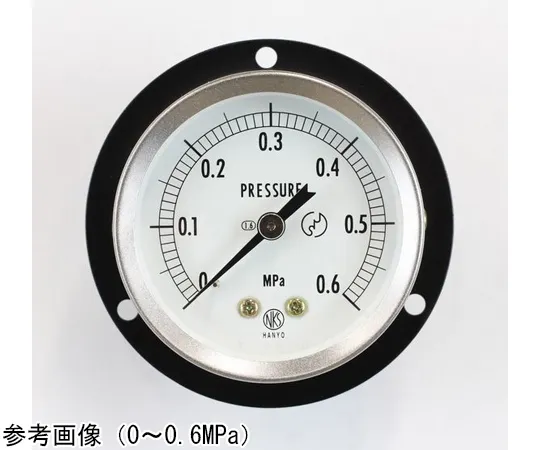 65-4320-61　General-Purpose Pressure Gauge (60Φ) Embedded D Frame (Mounting Hole) 0.6 MPa　GS55-221