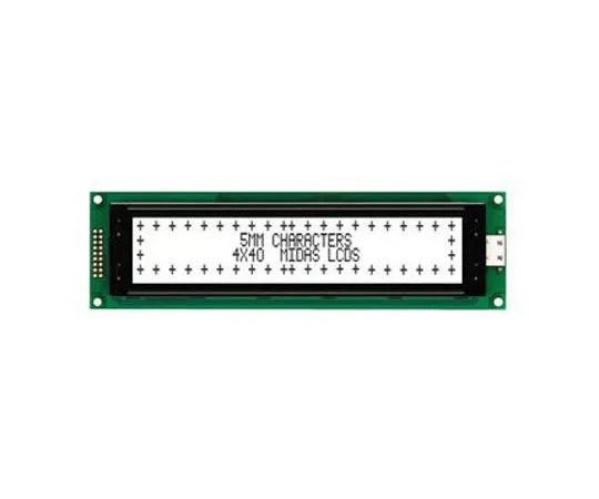 63-4687-49　Midas MC44005A6W-FPTLW-V2 A Alphanumeric LCD Display White, 4 Rows by 40 Characters, Transflective　MC44005A6W-FPTLW-V2