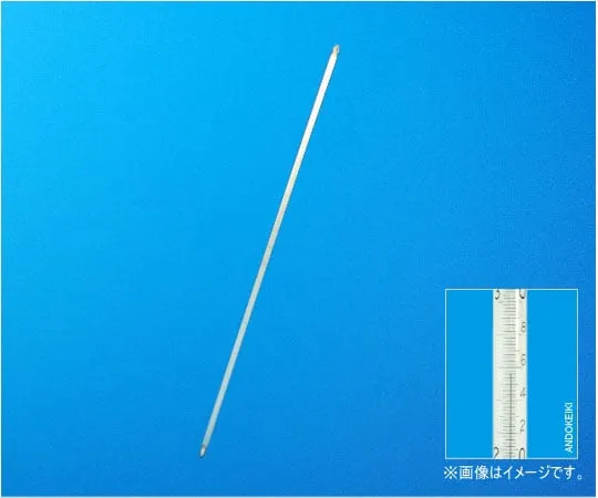 64-0707-98　Leg Length Precision Rod Thermometer (Mercury) 0 ~ 100 °C (0.5) Total Length 450 mm　1-62-1