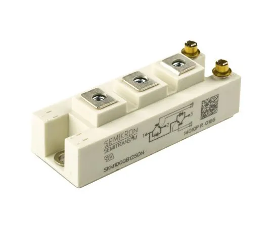 63-4806-04　Semikron SKM100GB125DN, SEMITRANS2 , N-Channel Dual Half Bridge IGBT Module, 100 A max, 1200 V, Panel Mount　SKM100GB125DN