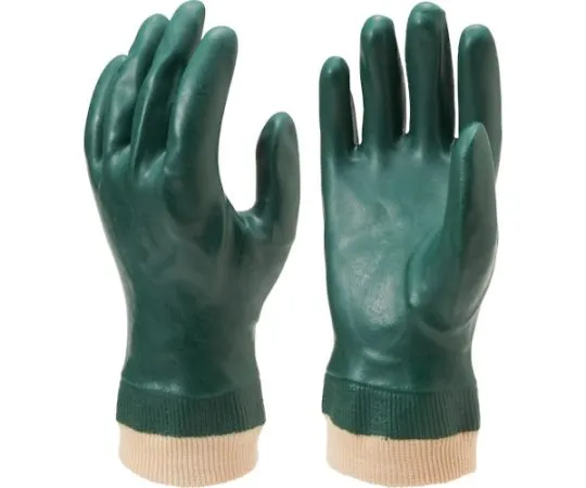 67-6859-41　Vinyl Chloride Gloves (w/Back Fabric) No50 Light Gloves Hylon Green LL Size　NO50-LL