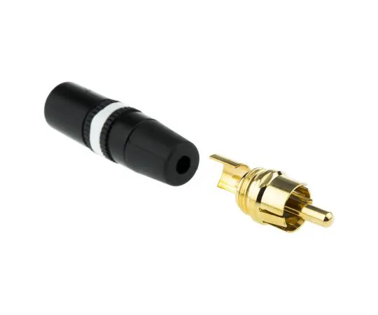 63-4799-45　Neutrik Black, White RCA Plug With Gold Plated Contacts, 1A　NYS373-9