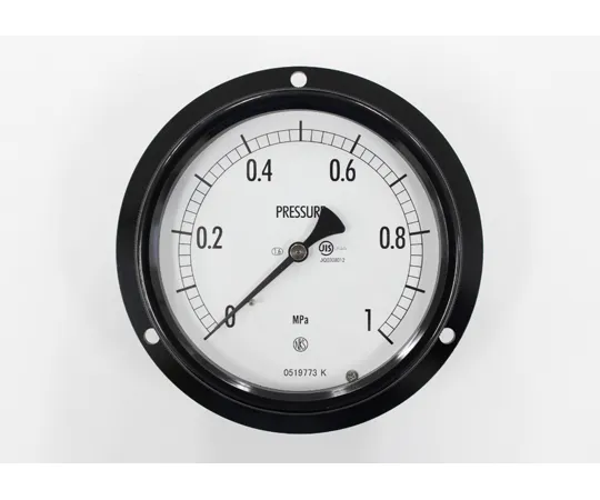 65-4305-24-20　Sealed Pressure Gauge (100Φ) Embedded D Frame (Mounting Hole) 1 MPa with Inspection Certificate　BE17-231
