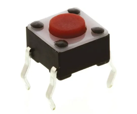 63-4815-46　Red Button Tactile Switch, Single Pole Single Throw (SPST) 50 mA @ 24 V dc 0.7mm　1825910-3