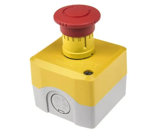 63-4889-56　Schneider Electric, Red/Yellow/Grey, Twist to Reset 40mm Mushroom Head Emergency Button　XALK178E