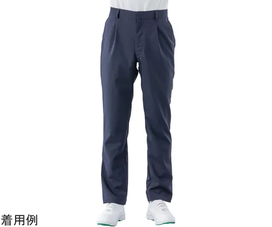 68-5084-72　Hybrid Active Pants without Hem Lifting, Navy, with Tuck, Side Elastic, S Size　LH5401-6