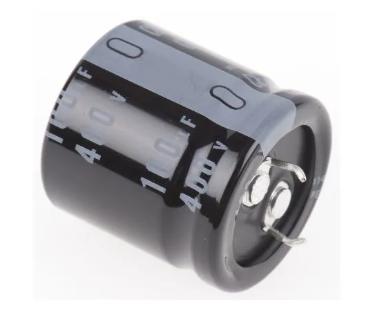 63-4845-41　Nichicon 100μF 400V dc Aluminium Electrolytic Capacitor, Through Hole 25 (Dia.) x 25mm +105°C 25mm 10mm　LGU2G101MELA