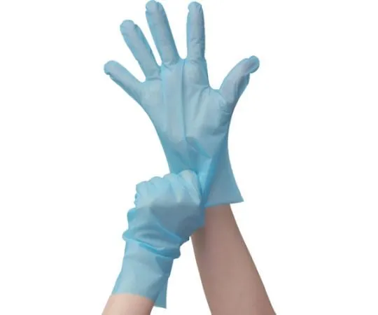 67-6826-21　Polyethylene Gloves Stretch Type Blue M 100 ct　082053
