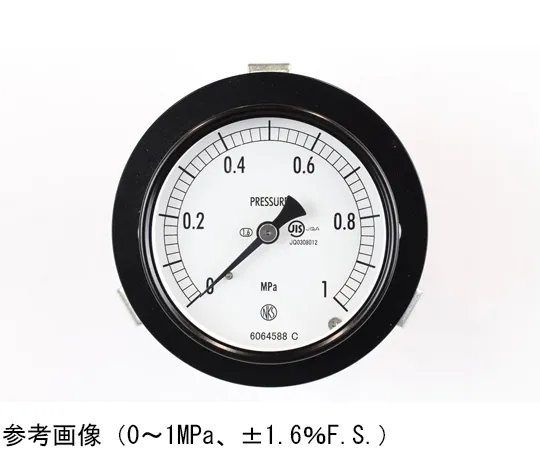 65-4273-97-20　Normal Pressure Gauge (Φ75) Embedded D Frame (Mounting Bracket) with 0.1 MPa Inspection Certificate　AC15-171
