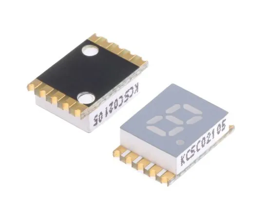 63-4892-95　KCSC02-105 Kingbright 7-Segment LED Display, CC Red 30 mcd RH DP 5.1mm　KCSC02-105