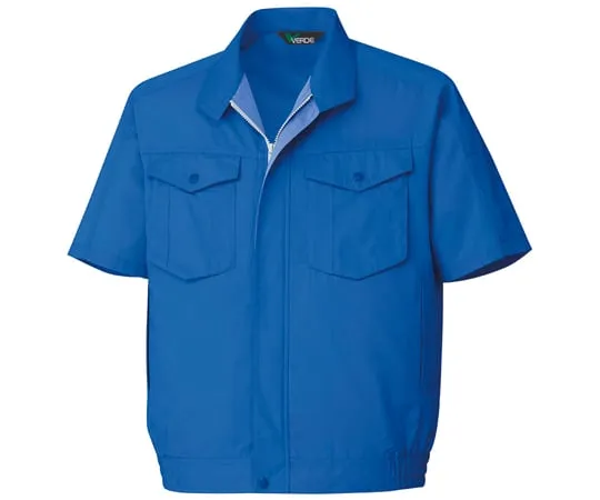 65-1275-03　Work Clothes, Male/Female Pair Short Sleeve Blouson Royal Blue SS GS348-UE-SS　GS348-UE-SS