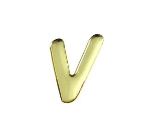 61-7427-14　Gold Metal Characters V 35mm x 1mm　GM35-V