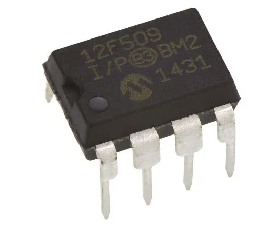 63-4895-55　Microchip PIC12F509-I/P, 8bit PIC Microcontroller, 4MHz, 1K Flash, 8-Pin PDIP　PIC12F509-I/P