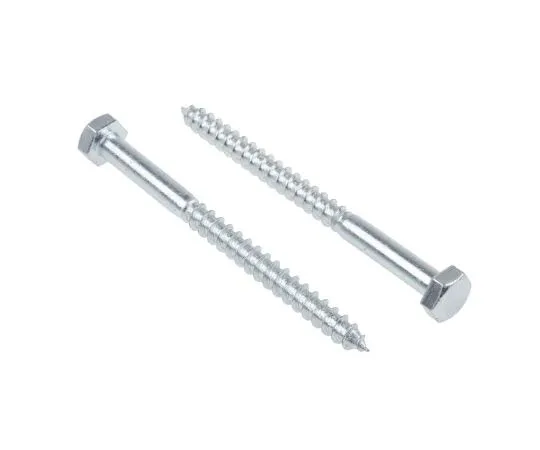 63-4691-10　Hex Steel Wood Screw Bright Zinc Plated, M10 Thread　144-3540